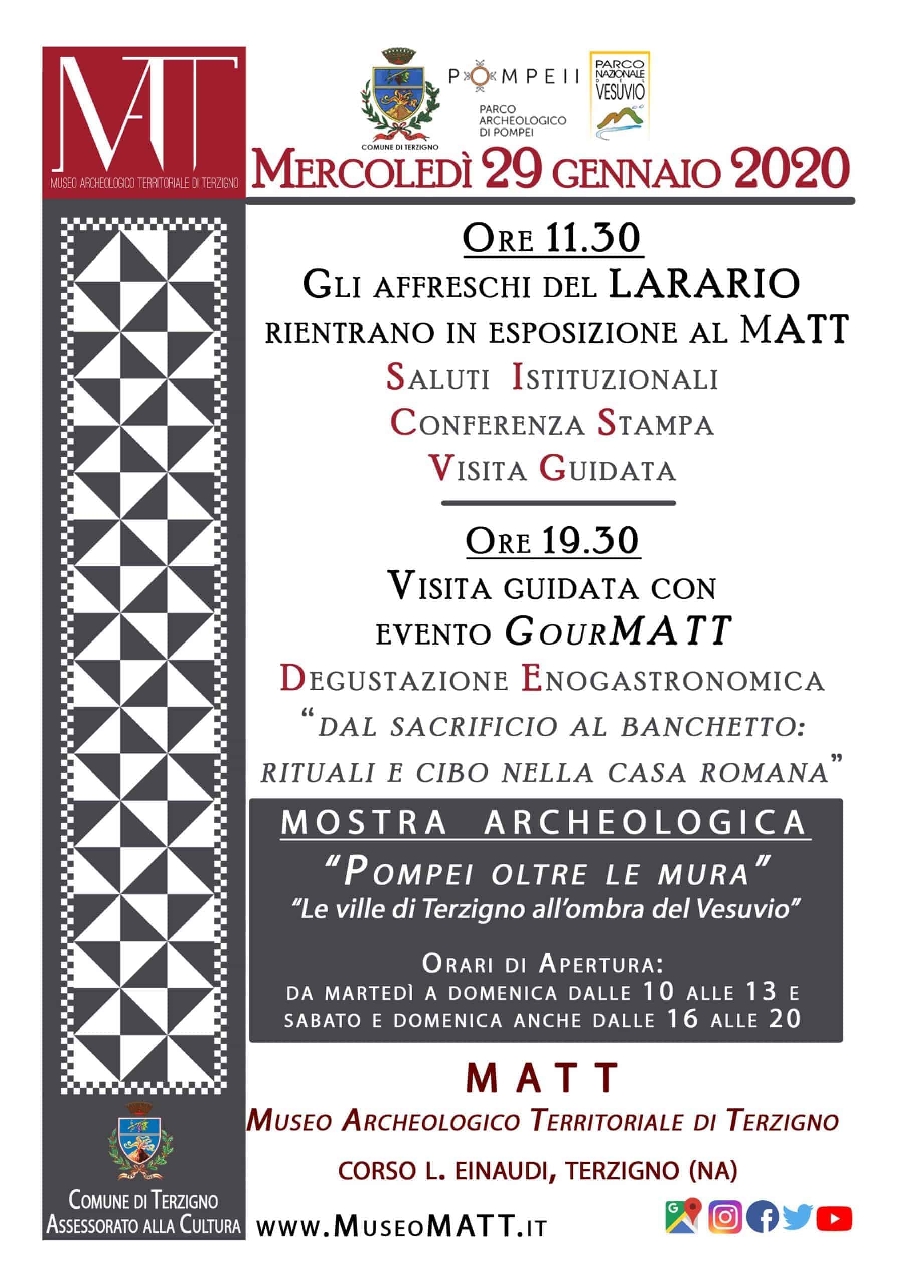 Il “Larario” con i suoi affreschi rientra in esposizione al MATT