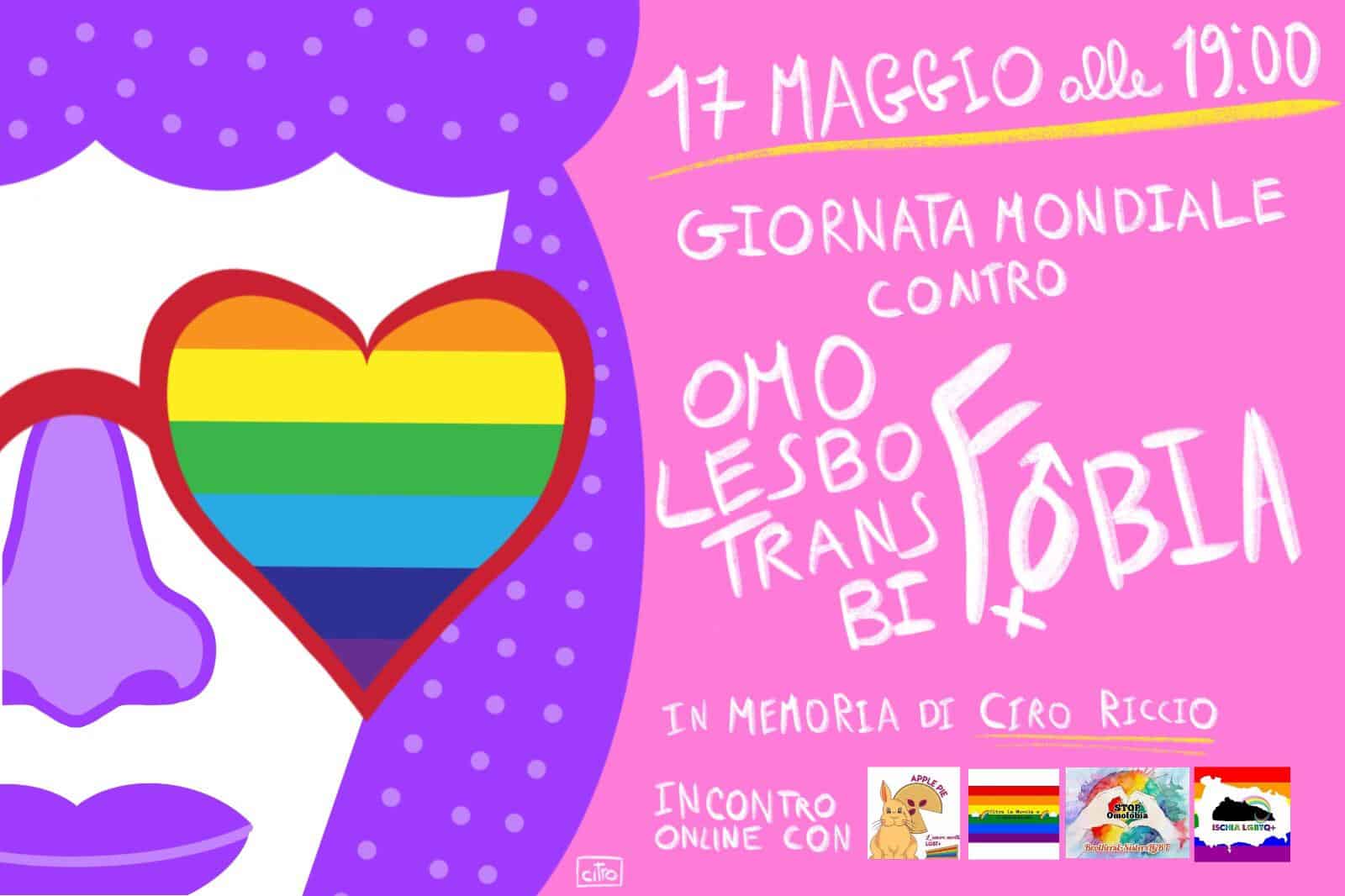 Il 17 maggio un incontro virtuale contro l’Omo-Lesbo-Bi-Trans-Fobia