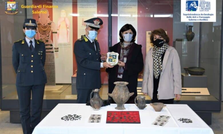 Pontecagnano Faiano, il Museo ritrova i manufatti sequestrati dalla Finanza