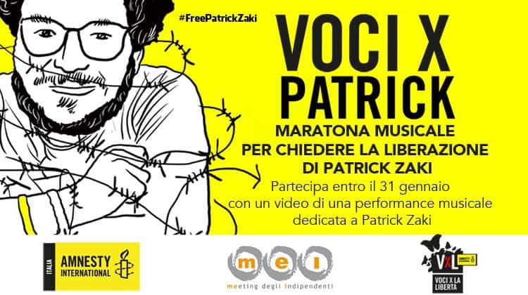 Free Patrick Zaki: una maratona musicale per la sua liberazione