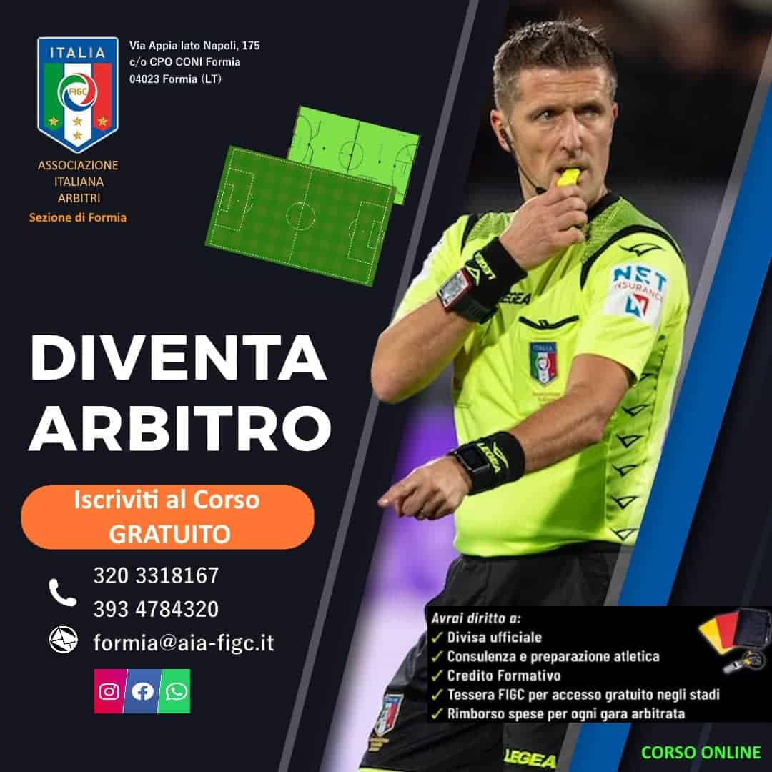 Formia, al via il corso gratuito per arbitri di calcio