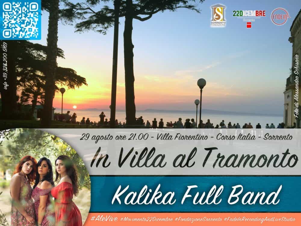 Sorrento, tre donne e buona musica a Villa Fiorentino: il 29 agosto c'è Kalìka