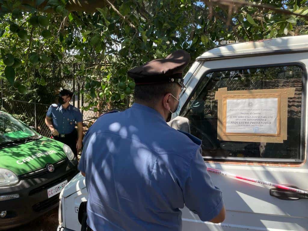 Area e autocarro sequestrati sui Monti Tifatini per smaltimento illecito