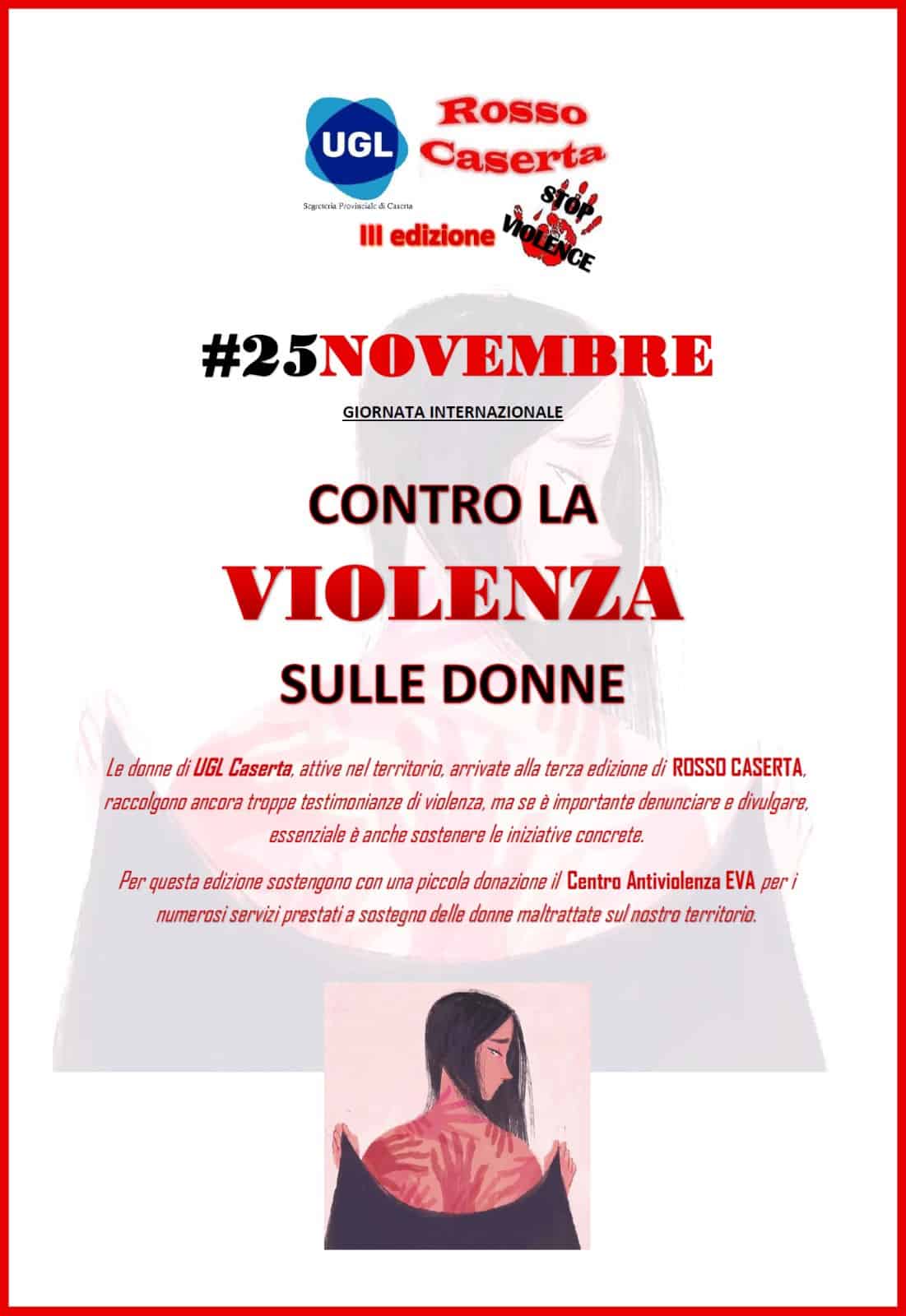 Al via Rosso Caserta, Ugl contro la violenza sulle donne