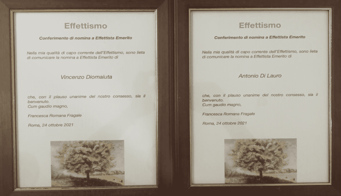 Arte, Effettismo: Di Lauro e Diomaiuta nominati Effettisti Emeriti