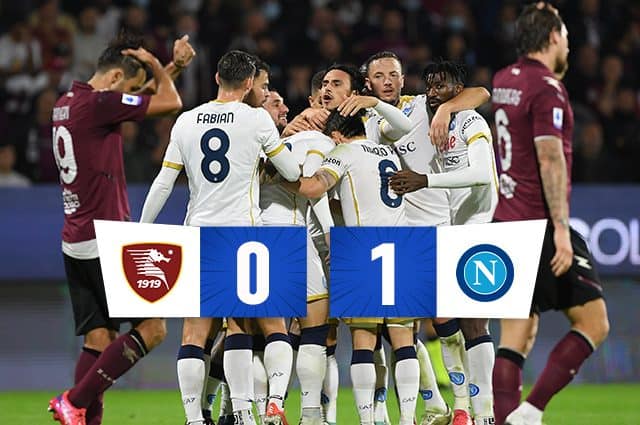 Salernitana-Napoli 0-1: decisiva la rete di Zielinski, espulsi Kastanos e Koulibaly