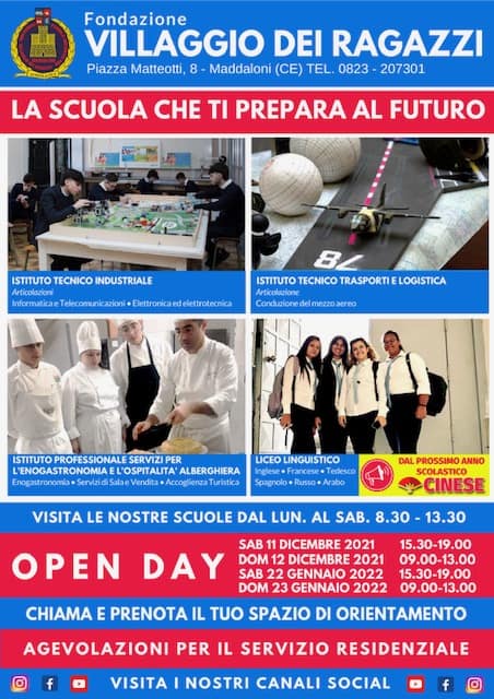 "Villaggio dei Ragazzi": nel fine settimana al via gli open day
