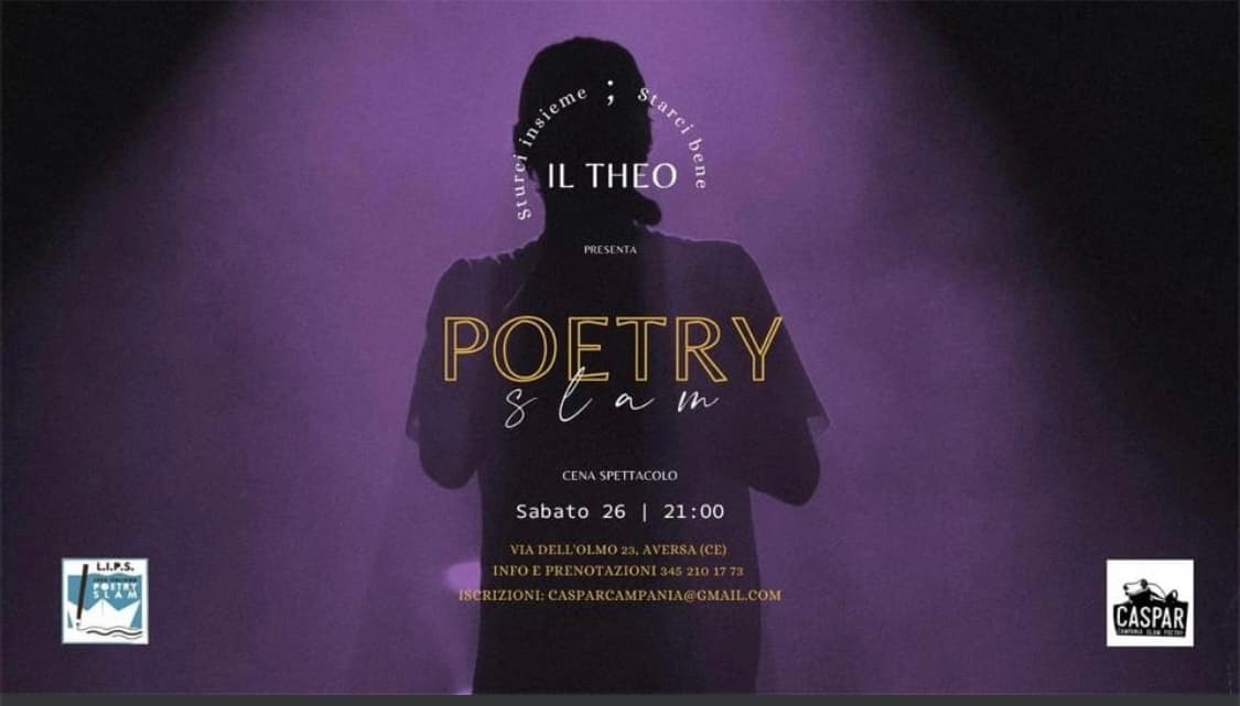 Poetry Slam: Caspar torna con una sfida a suon di versi al Theo di Aversa