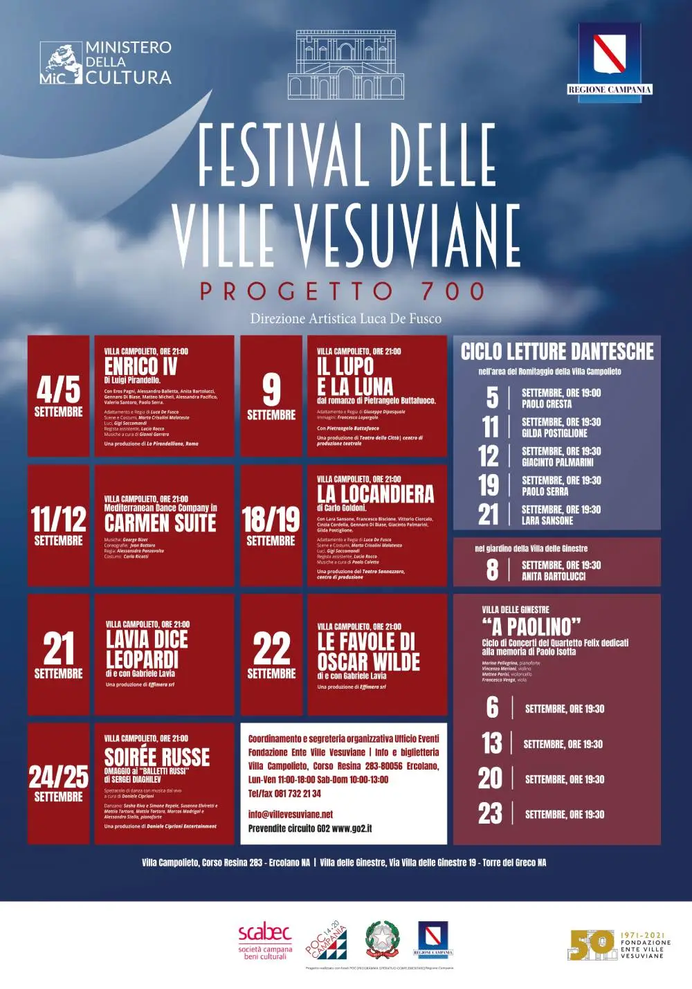 Nuova edizione del Festival delle Ville Vesuviane