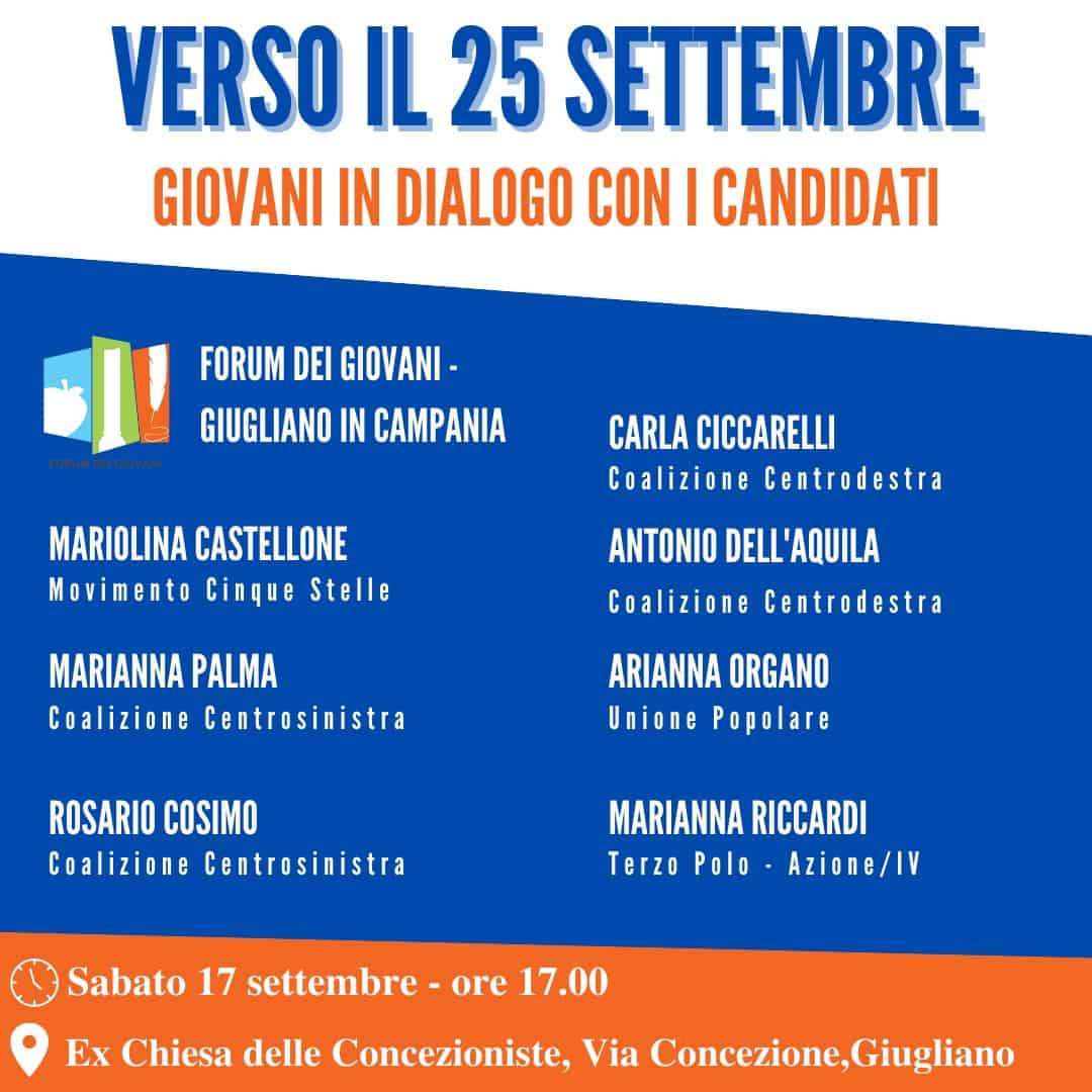 "Verso il 25 Settembre": l'evento del Forum dei Giovani di Giugliano