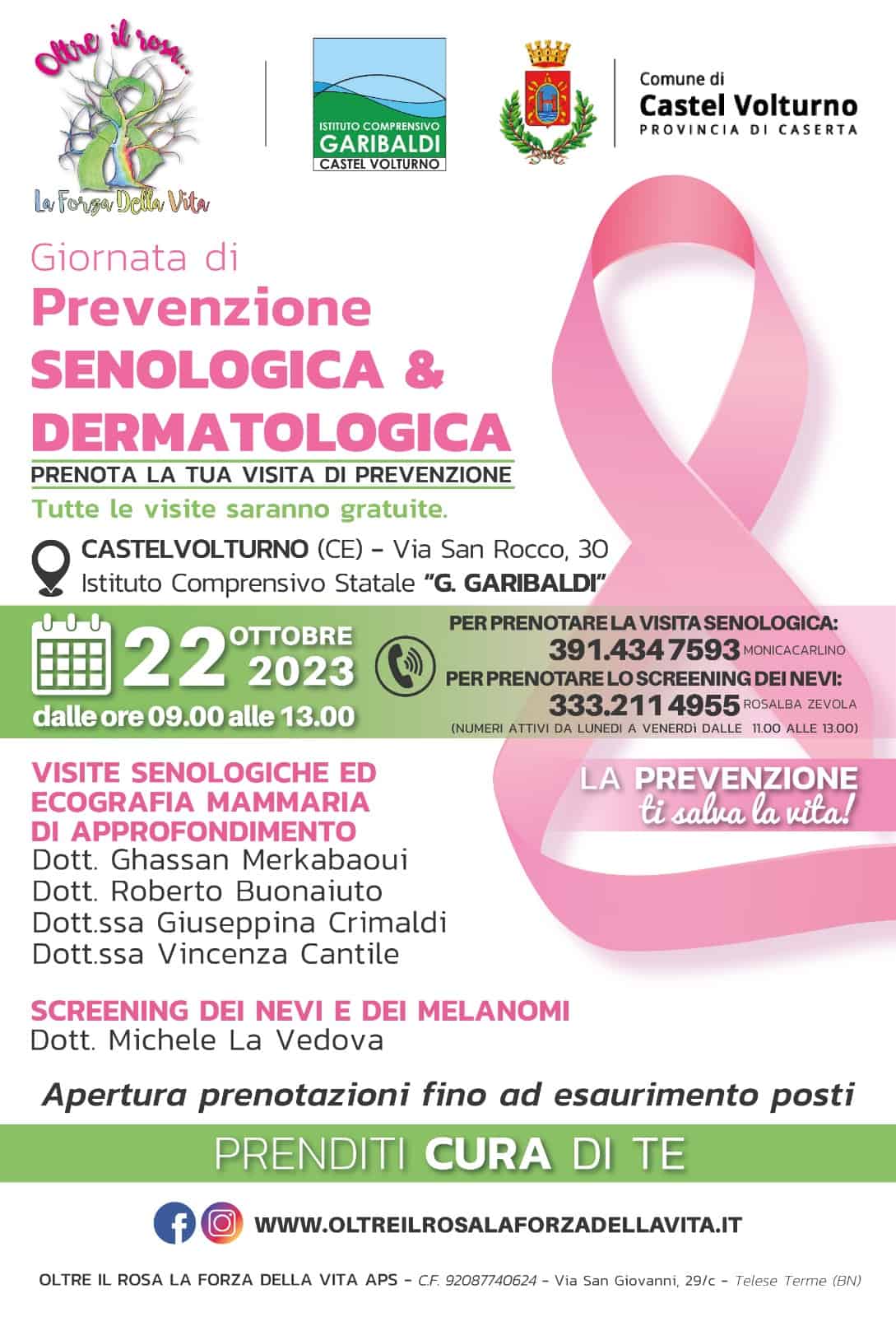 Castel Volturno, visite dermatologiche e senologiche gratuite per il tumore al seno