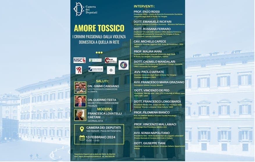 “Amore tossico”: il convegno alla Camera dei Deputati