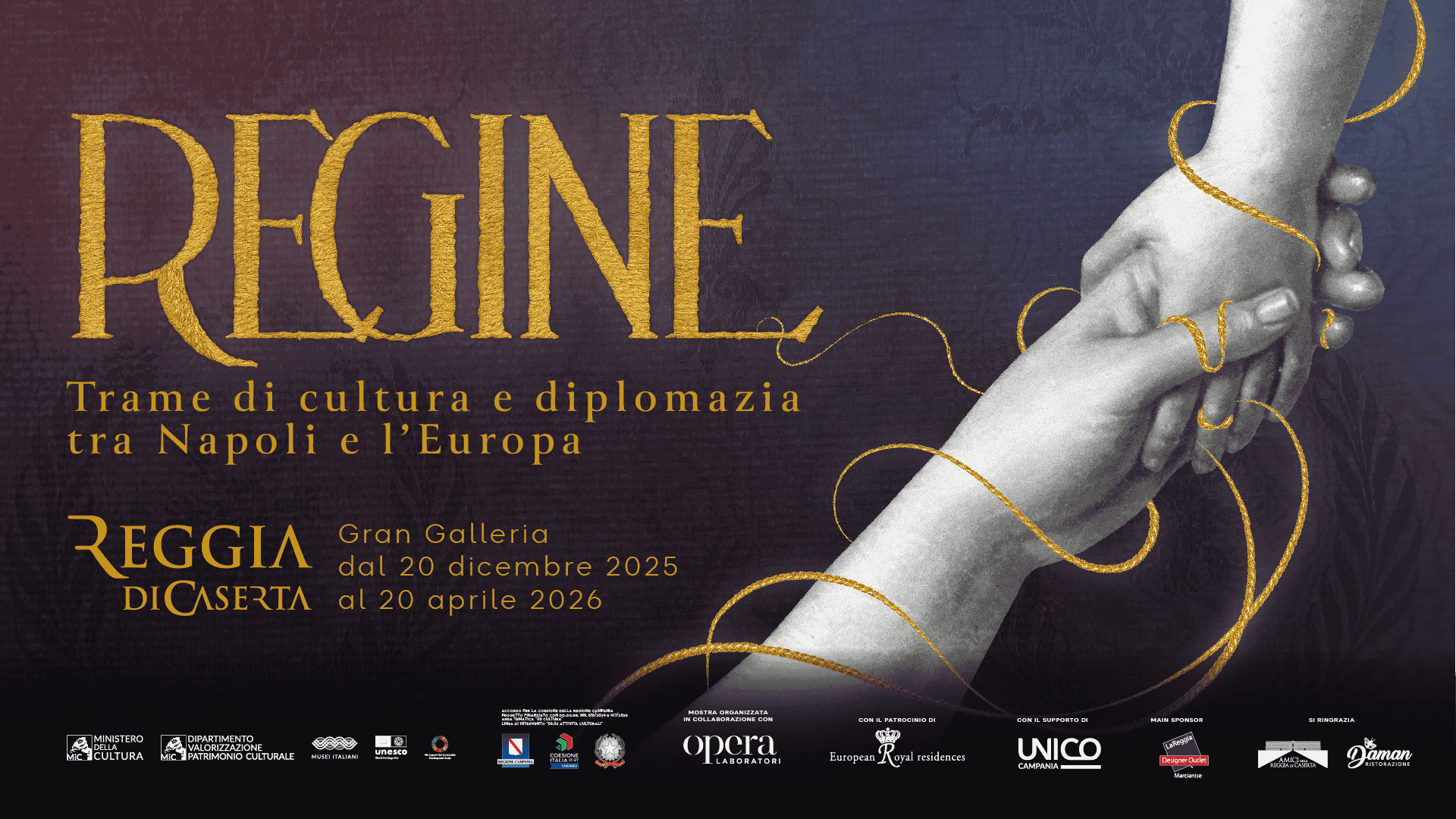 Regine: la mostra internazionale alla Gran Galleria della Reggia di Caserta