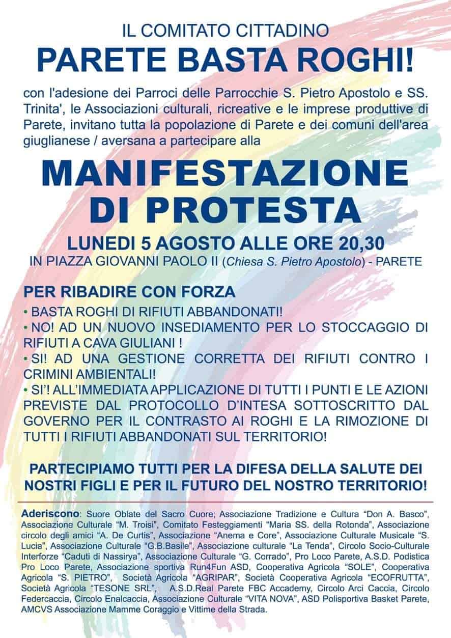 Manifestazione di Protesta del Comitato Cittadino “Parete Basta Roghi!”