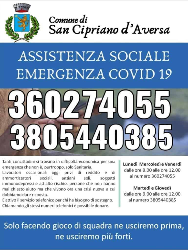 Ancora operativo lo sportello per l’Assistenza Sociale a San Cipriano d’Aversa