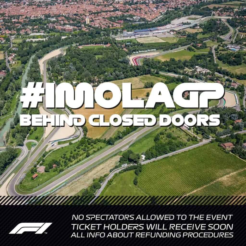 Dietrofront in F1: Gp di Imola a porte chiuse