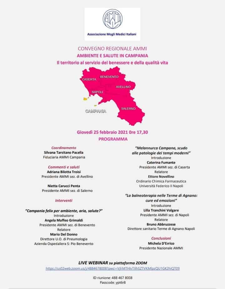 "Ambiente e salute in Campania": convegno online giovedì 25 febbraio