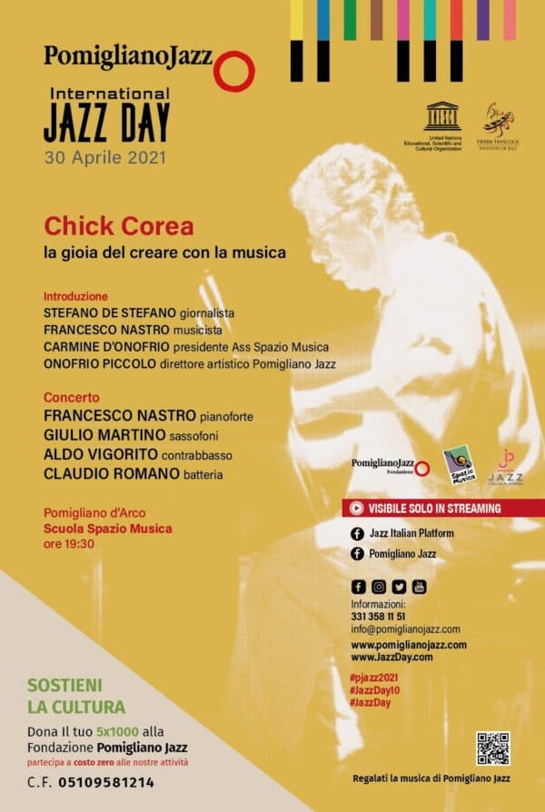 Pomigliano Jazz presenta "Chick Corea, la gioia del creare con la musica"