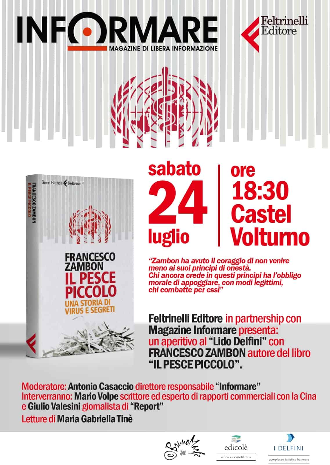 Castel Volturno: Francesco Zambon presenta il suo libro-denuncia