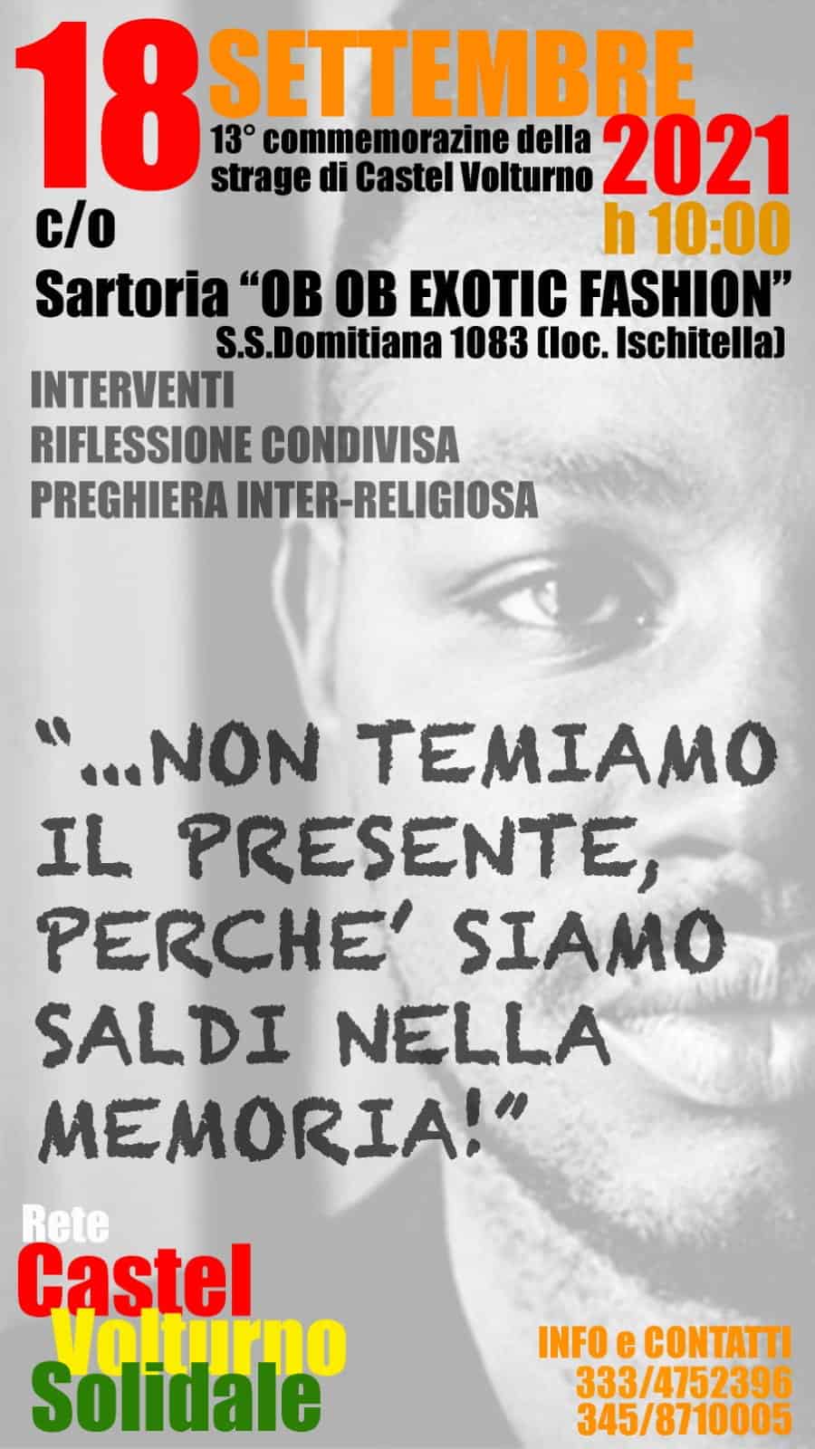 18 settembre, commemorazione della Strage di Castel Volturno
