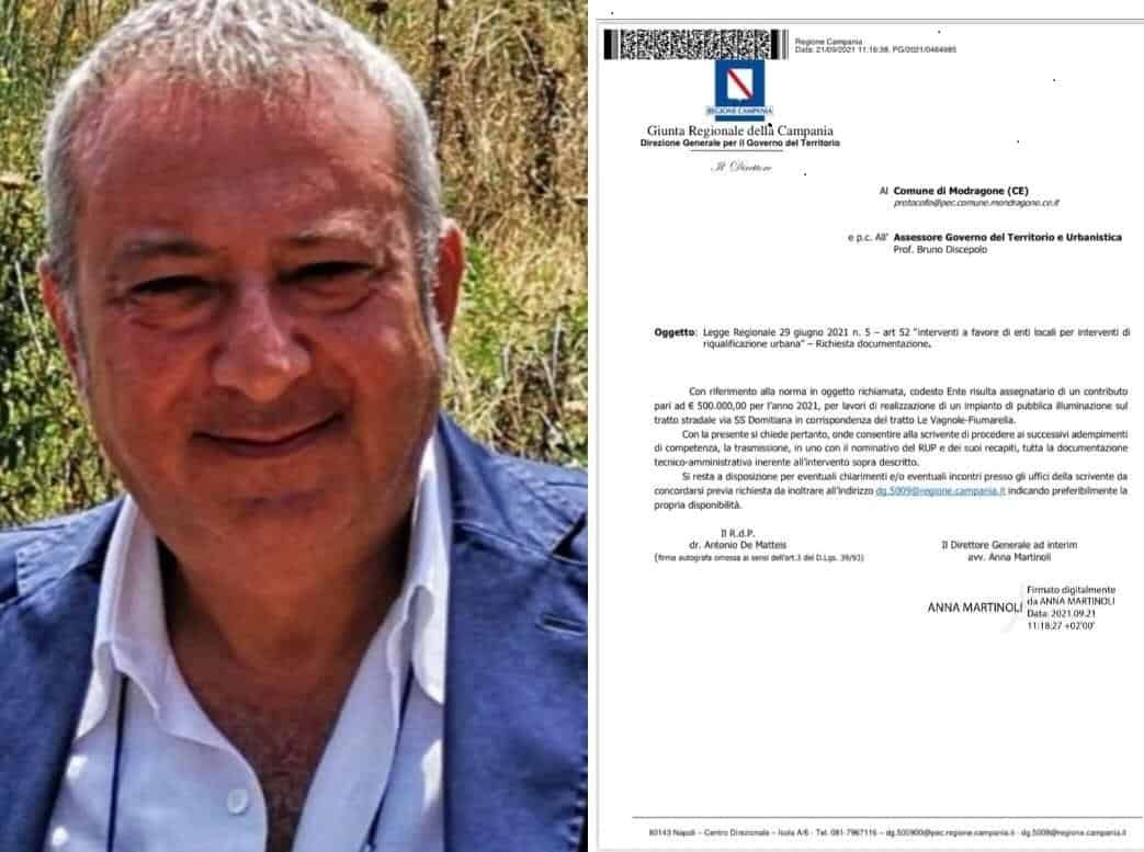 SS Domitiana, Pacifico: "Per la pubblica illuminazione, finanziamento di 500 mila euro dalla Regione Campania"
