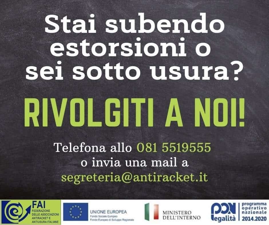 Racket e usura, FAI: "Teniamo alta la guardia!"