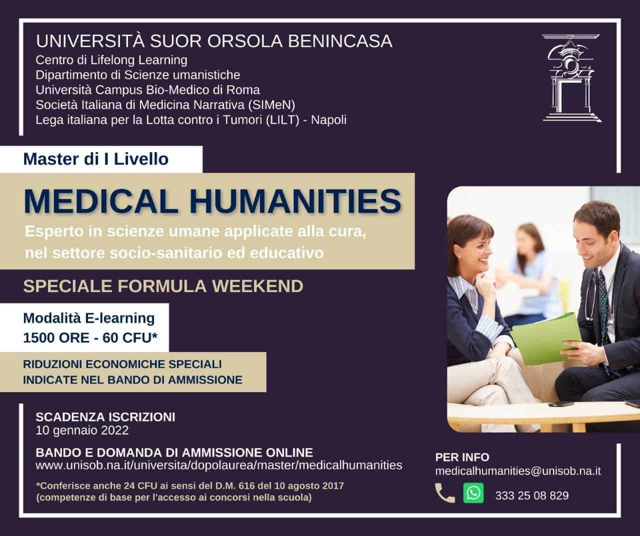 Medical Humanities: in arrivo la terza edizione del Master all'Università Suor Orsola Benincasa