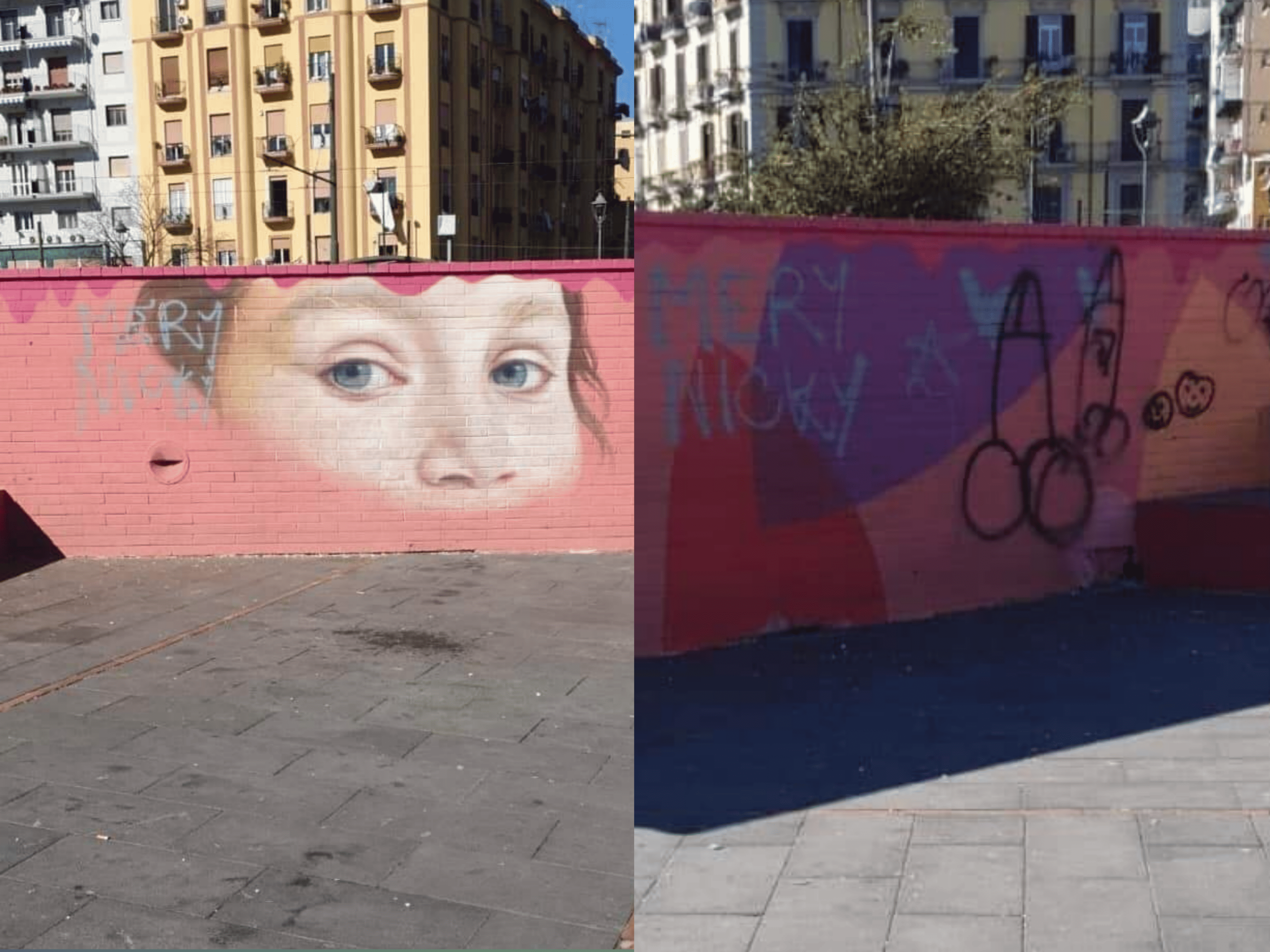 Napoli: ripulito il murales per Noemi, bimba ferita in agguato di Camorra