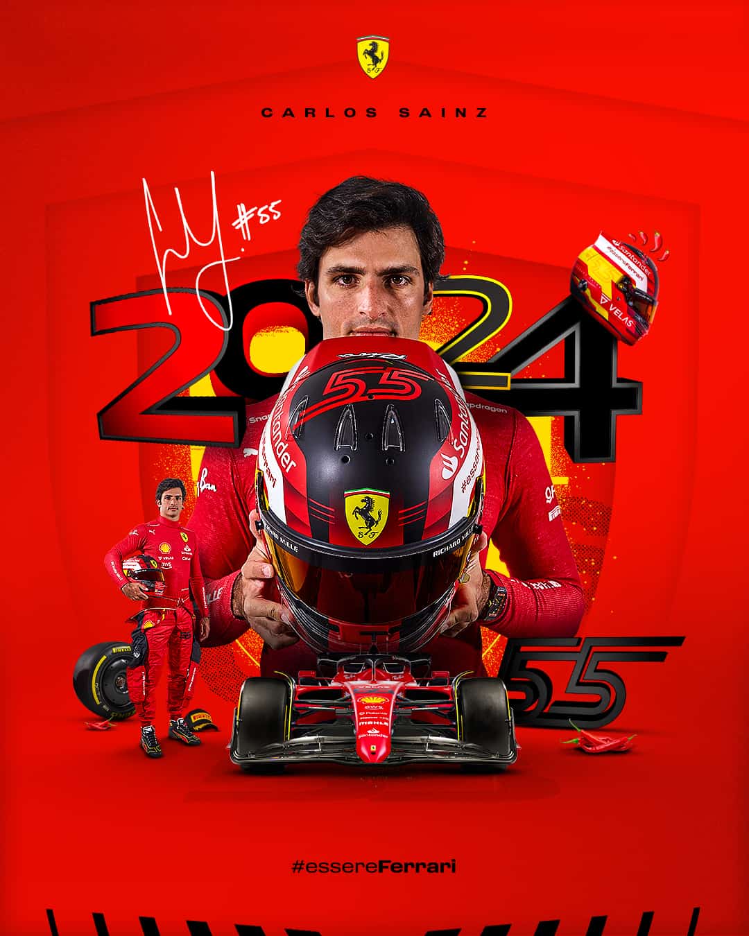 Formula 1: Carlos Sainz confermato in Ferrari fino al 2024