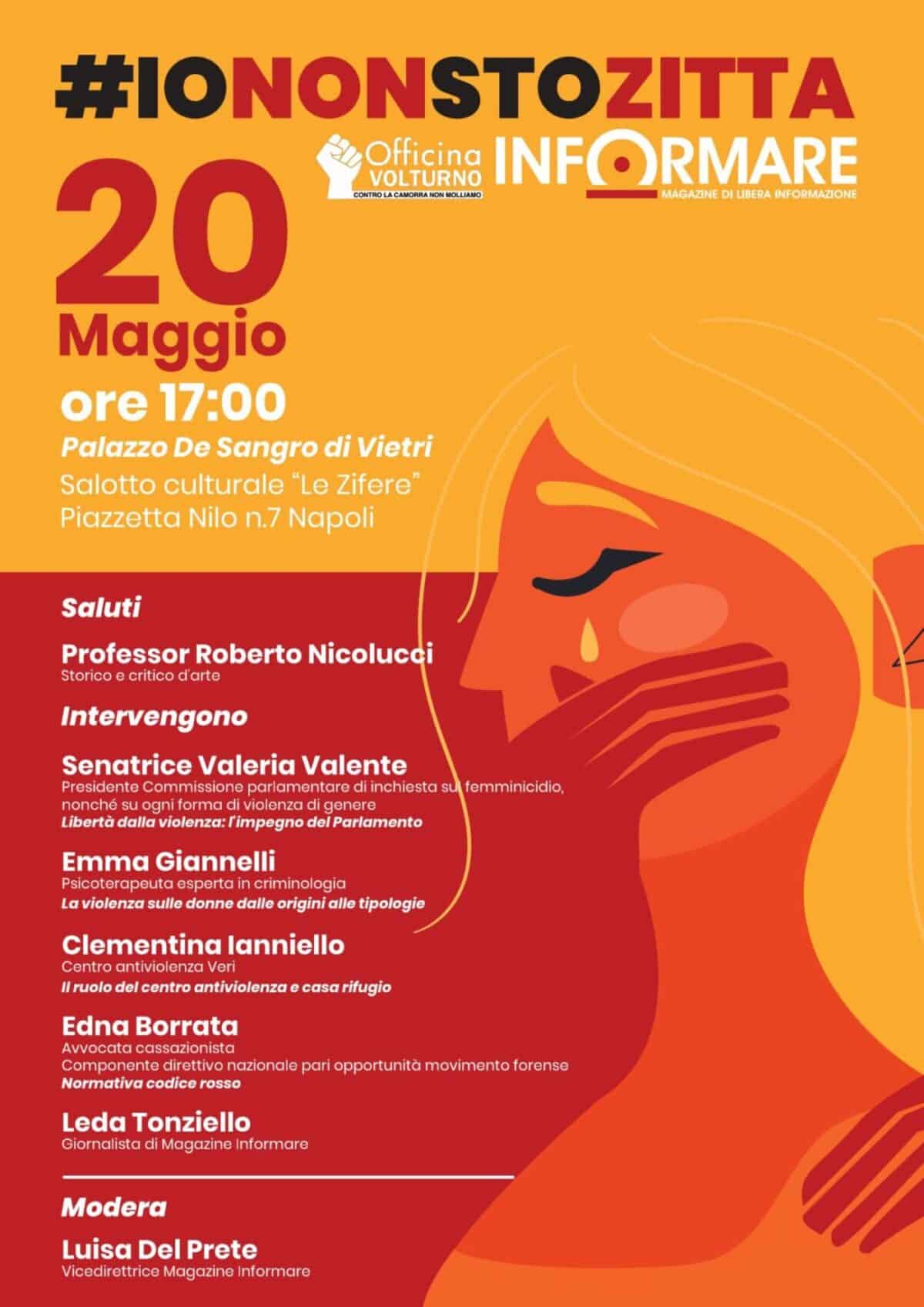 "#IONONSTOZITTA": il convegno contro la violenza sulle donne al Salotto "Le Zifere"