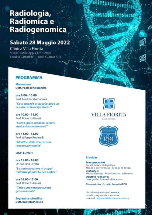 Capua: a Villa Fiorita corso di formazione su radiologia, radiomica e radiogenomica