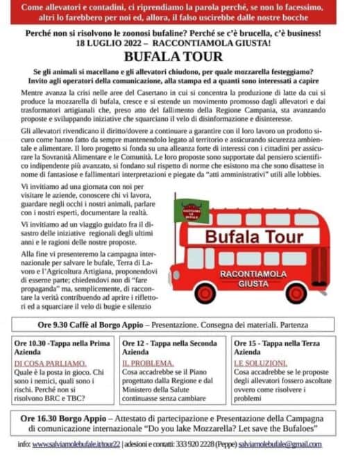 Bufala Tour: la protesta del comparto bufalino