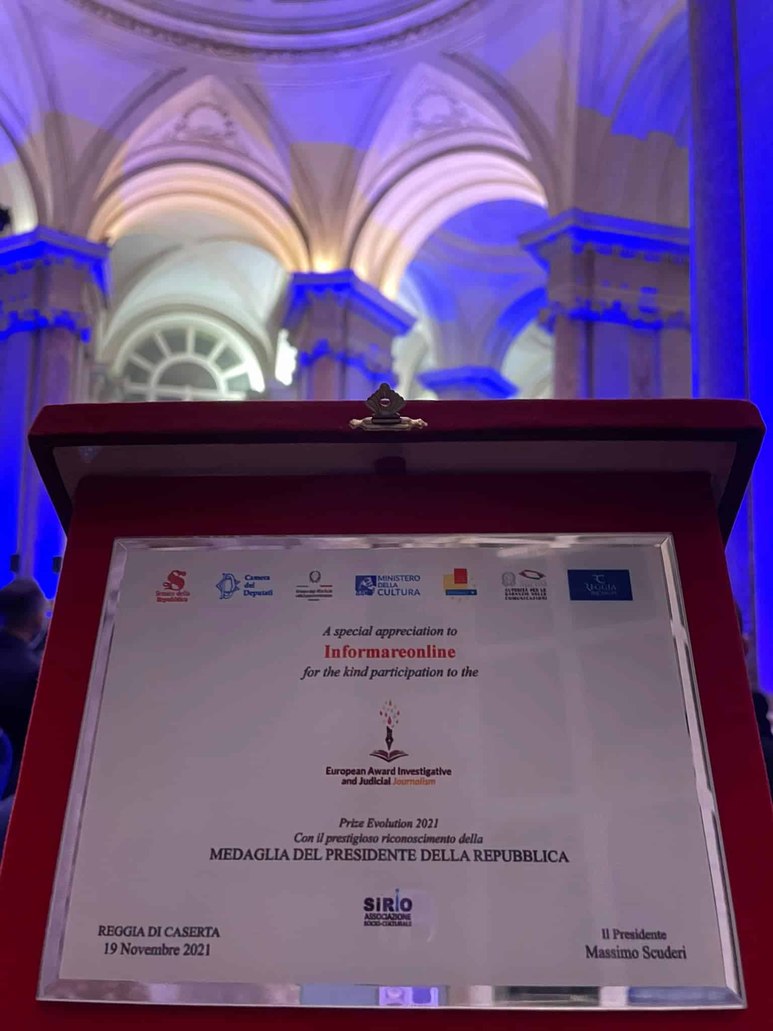 Consegna del premio ai giornalisti di Informare