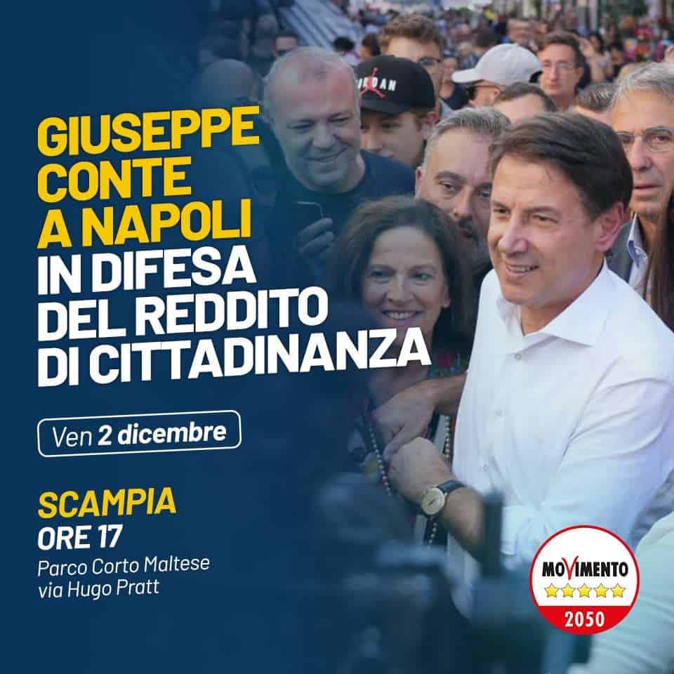 M5S Campania: “Da Scampia parte il tour con Giuseppe Conte in difesa del Reddito di cittadinanza”