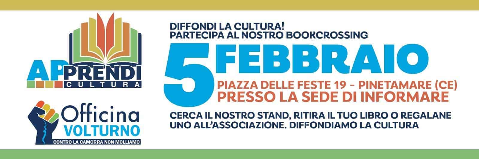 AP-PRENDI CULTURA: Officina Volturno promuove la giornata del libro, prima tappa Pinetamare