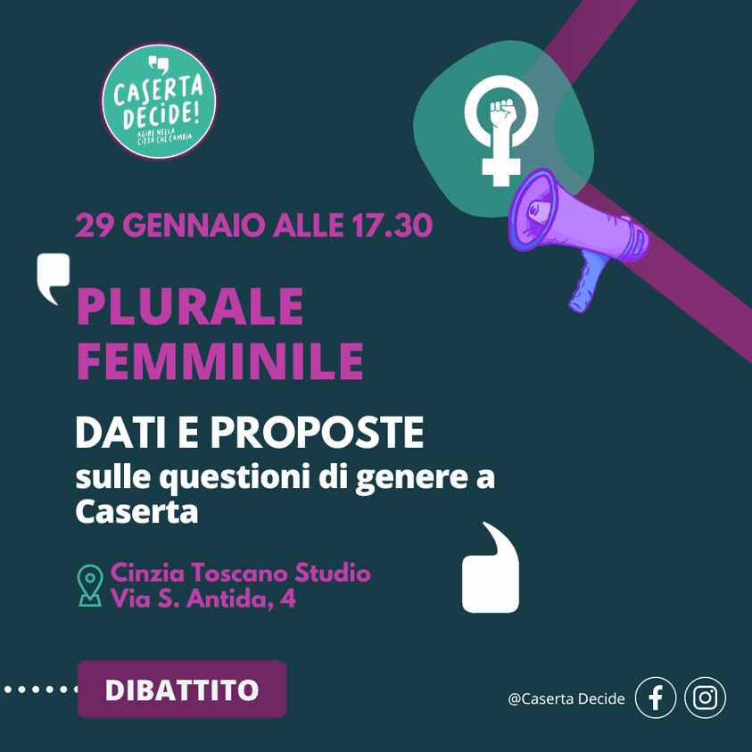 Plurale femminile. Domenica 29 gennaio il dibattito a Caserta
