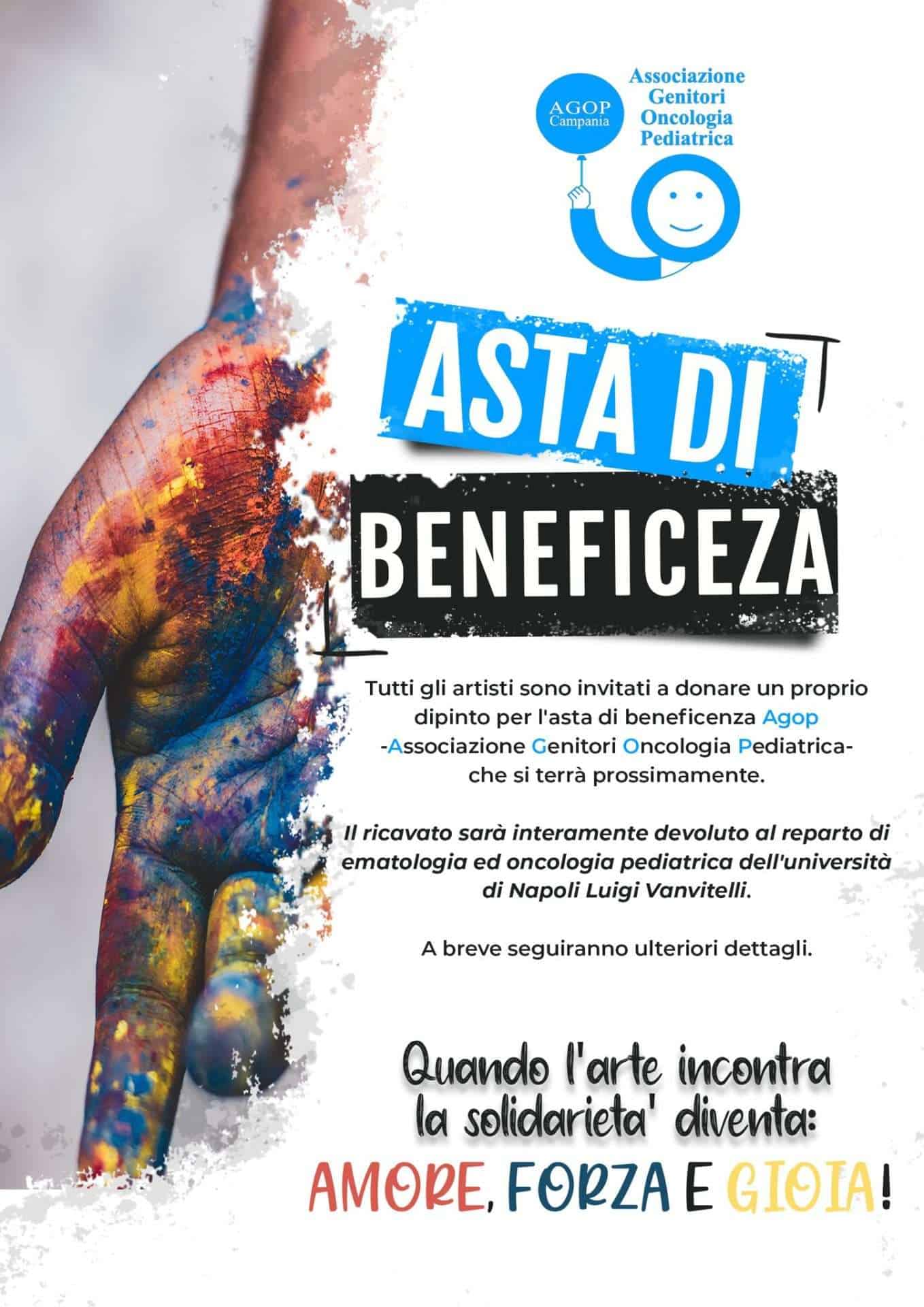 "Asta di beneficenza": quando l'arte incontra la solidarietà diventa Amore, Forza e Gioia