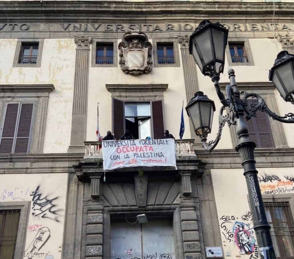 Occupata l'Orientale di Napoli in solidarietà con la Palestina