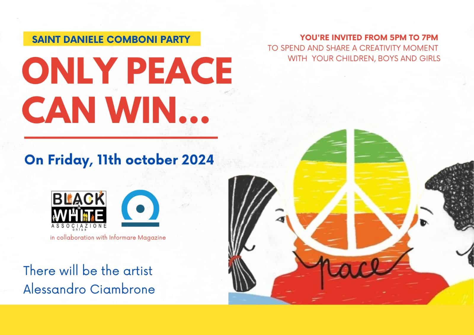 “Only peace can win”: Informare con l'associazione Black and White
