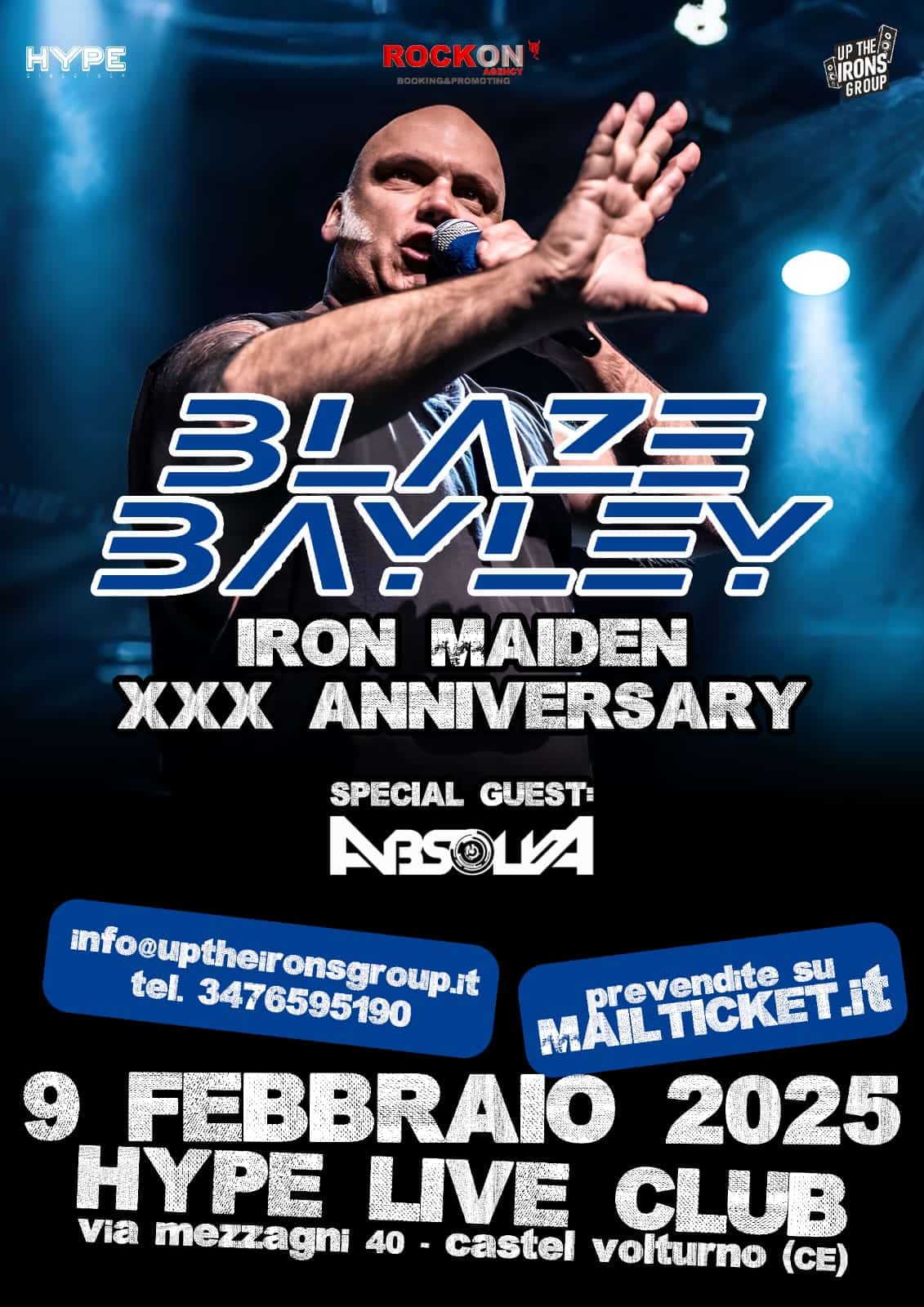 Blaze Bayley: l'ex voce degli Iron Maiden a Castel Volturno