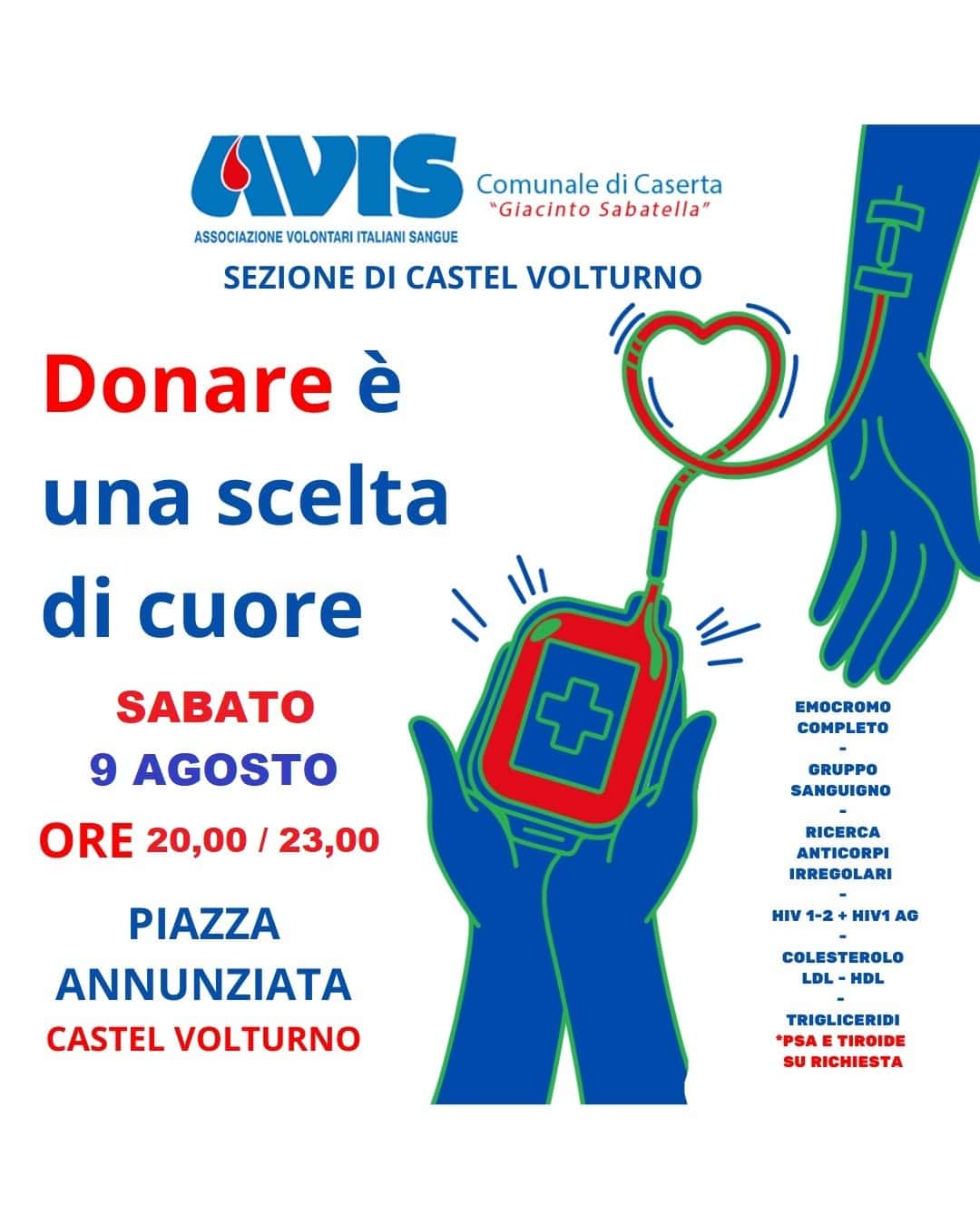 Avis in piazza a Castel Volturno: una notte per donare e salvare vite