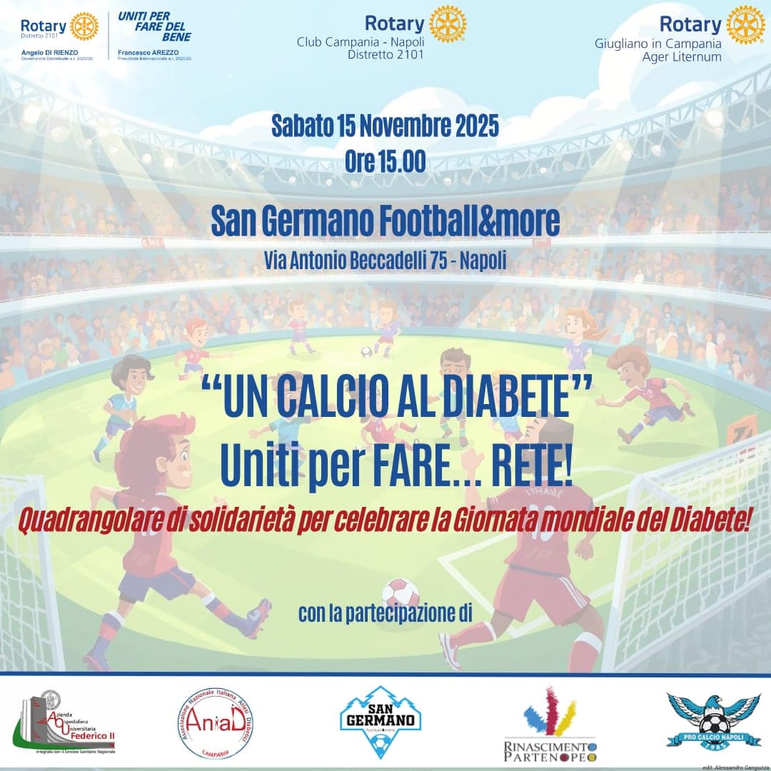 Un quadrangolare per sensibilizzare sulla patologia: il 15 novembre diamo "Un calcio al diabete"