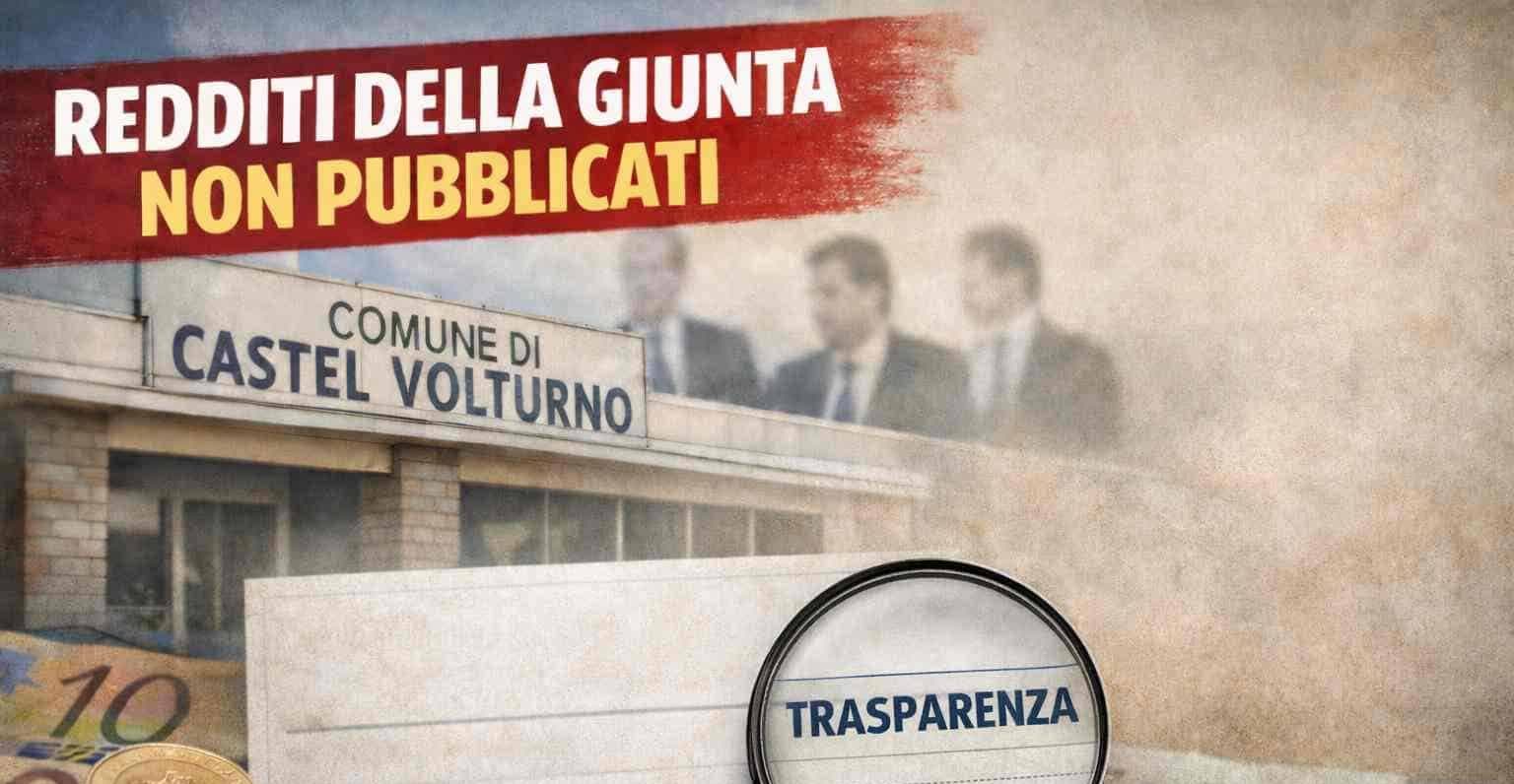 Trasparenza violata, la Giunta di Castel Volturno non pubblica la dich. dei redditi