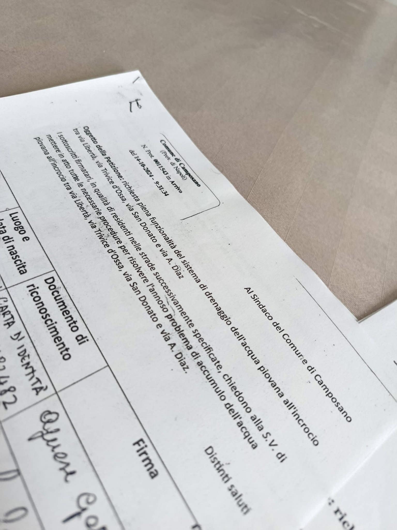 raccolta firme residenti