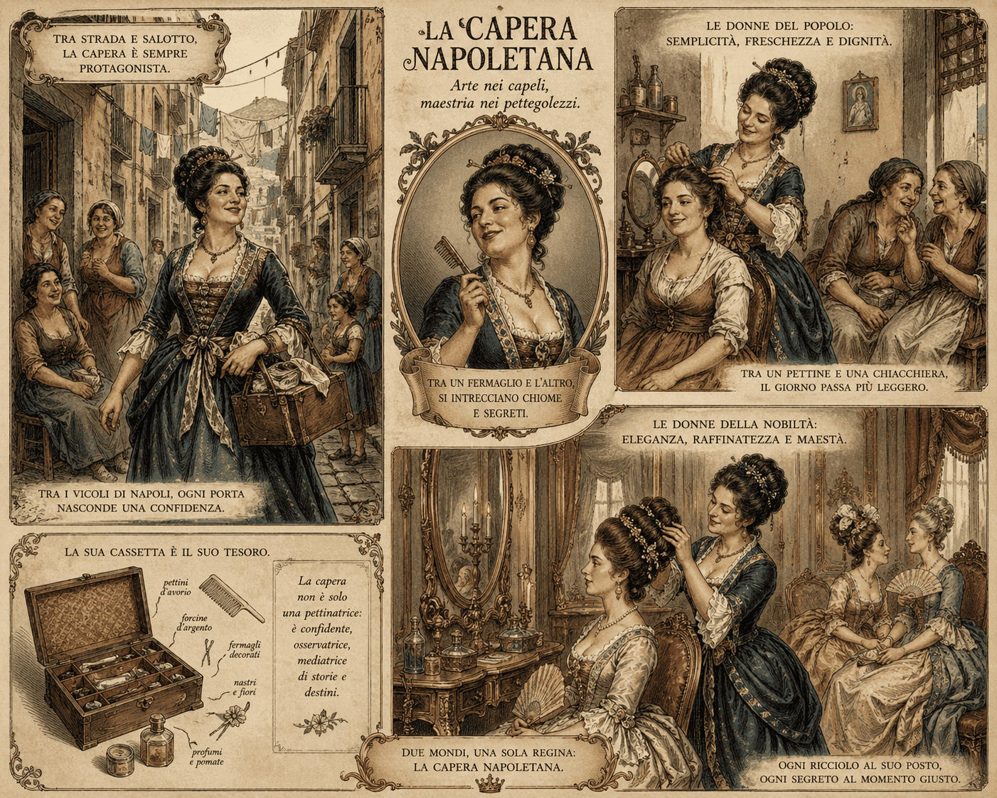 I MESTIERI DELLA NAPOLI ANTICA. ‘A Capera: la pettinatrice napoletana
