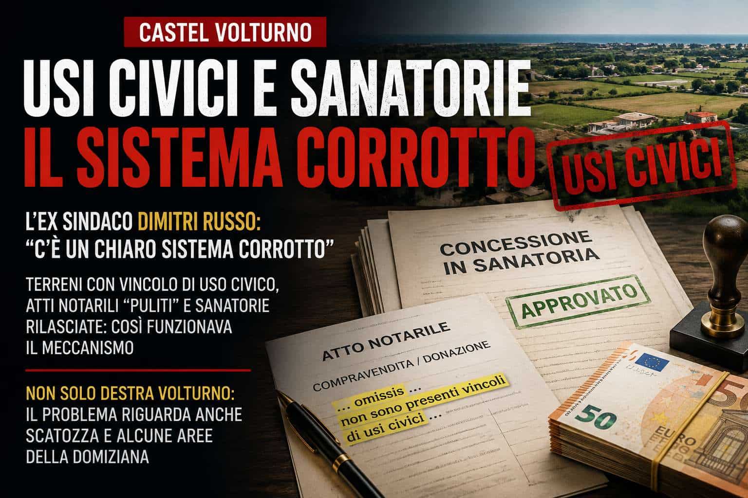 Castel Volturno - usi civici. L'ex sindaco Russo spiega il sistema corrotto